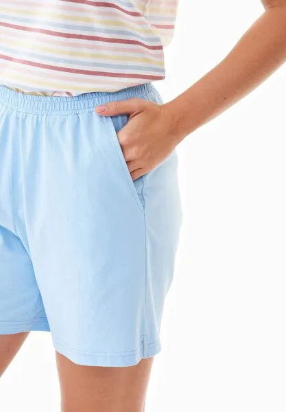 ORGANICATION ORGANICATION STEELLA | Shorts Pyjama-Set aus Bio-Baumwolle, Light blue, – Produktbild 4 von 4