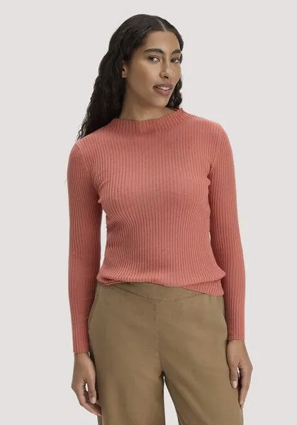 hessnatur hessnatur Strick Pullover Fitted aus TENCEL Lyocell mit Bio-Baumwolle, Pfirsichrot, – Produktbild 1 von 4