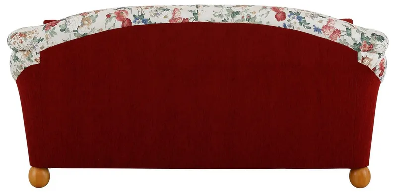 Home affaire 3-Sitzer Milano, bequemes Sofa mit geschwungenen Armlehnen, Landhaus-Stil, Rot, – Produktbild 8 von 8