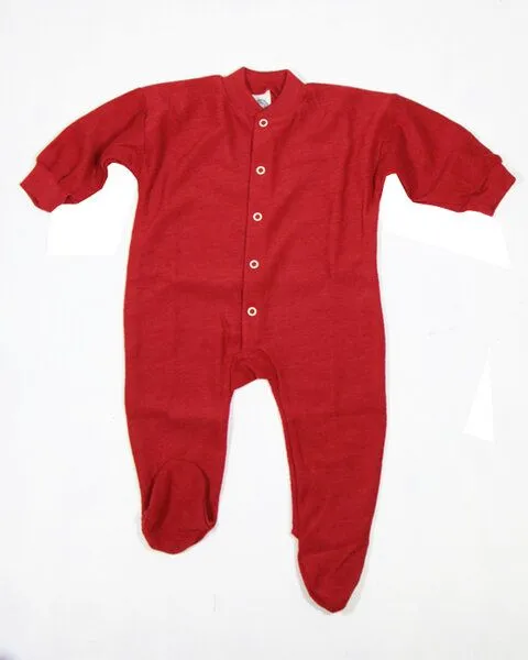 Cosilana Cosilana Baby Schlafanzug 1-tlg mit Fuss Woll-Frottee, Rot, – Produktbild 1 von 1