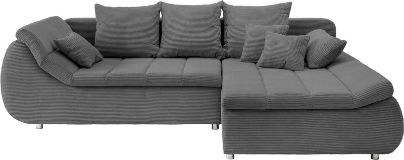 Home affaire Ecksofa Imola, bequem, aktuelle Steppung im Sitz, L-Form, Breite 270cm, wahlweise mit Bettfunktion, Grau, – Produktbild 6 von 8