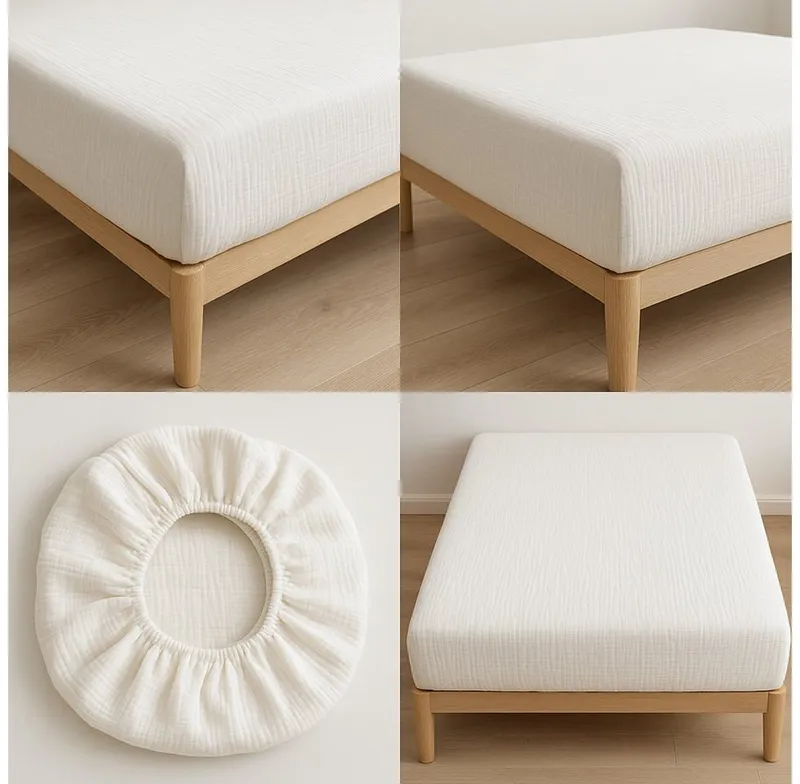 Sandiik Sandiik Spannbettlaken Premium Musselin Spannbettlacken mit Gummizug in Weiß, 180x200+25cm, Gummizug: Ja, Super Weich & super Soft, Made in Portugal, Weiß, – Produktbild 2 von 3
