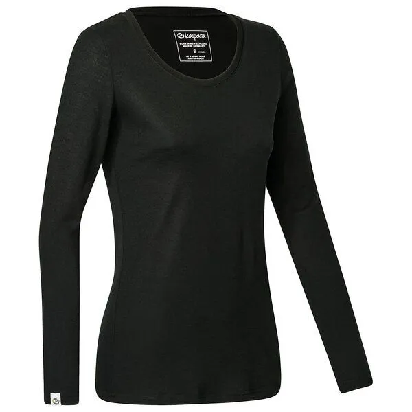 Kaipara - Merino Sportswear Kaipara - Merino Sportswear Merino Langarmshirt Slimfit 200 weiter Rundhals Damen, Schwarz, – Produktbild 2 von 2