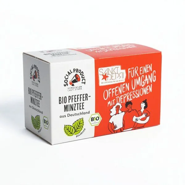 social product social product impact bundle x ALL IN - Geschenke-Set - Meersalz - Taschentuch - Schwammtuch - Pfefferminztee - Himbeeren in Zartbitter Schokolade - Nudeln - Tofu - Tofu-Gewürz – Produktbild 3 von 4