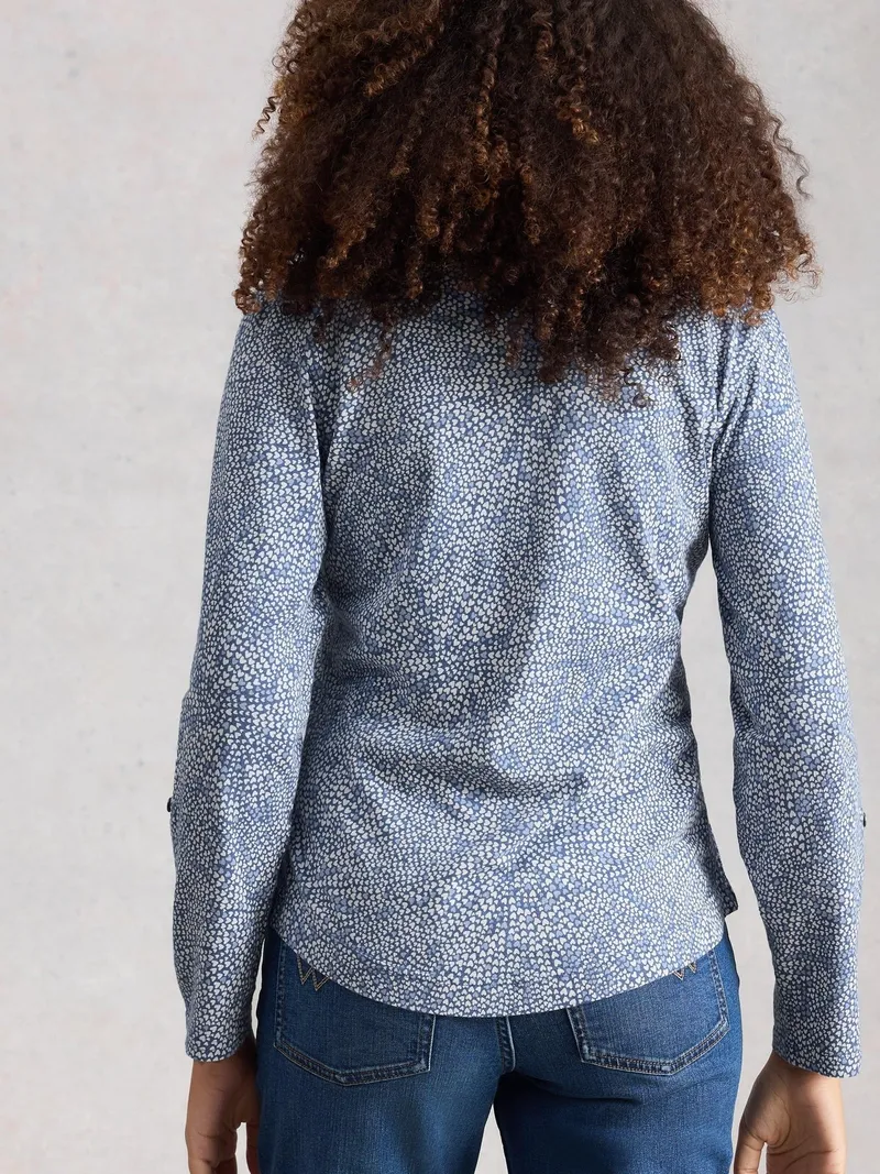 White Stuff Jerseybluse Annie - 38, Mittelblau, – Produktbild 4 von 4