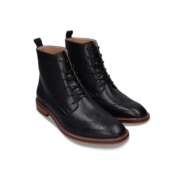 Nae Vegan Shoes Nae Vegan Shoes NAE | Chase Veganer Wingtip-Brogue-Stiefel, Schwarz, – Produktbild 3 von 4