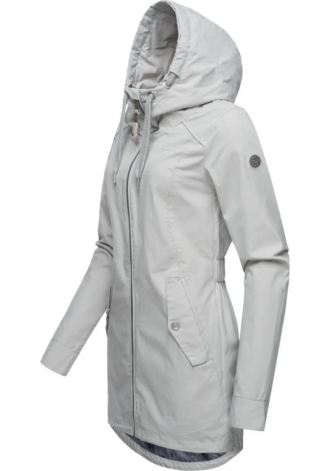 ragwear ragwear Outdoorjacke Mondda schicker Damen Übergangsparka mit tollen Details, Grau, – Produktbild 3 von 4