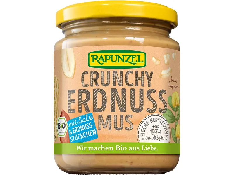 RAPUNZEL RAPUNZEL Bio-Erdnussmus mit Salz 'Chrunchy', 250 g – Produktbild 1 von 2