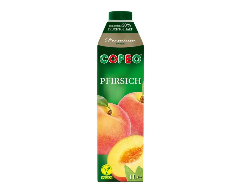 Copeo Saft, COPEO Pfirsichnektar aus fruchtigen Pfirsichsorten 1000ml 6er Pack – Produktbild 2 von 3