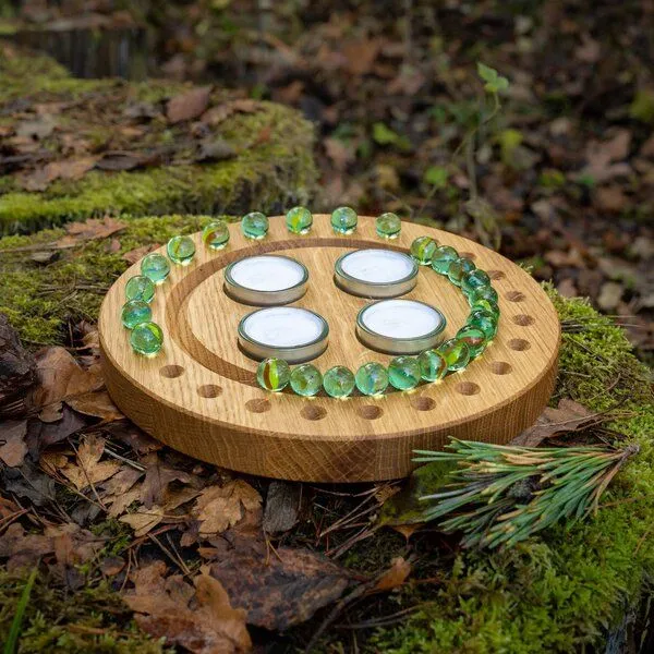 klotzaufklotz klotzaufklotz Adventskalender und Adventskranz mit Teelichtern, Weiß, – Produktbild 5 von 8