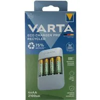 Varta Varta Ladegerät "Eco Pro" inkl. 4 Varta Akkus "Recycled" Mignon AA, 2.100 mAh, USB-C Lade. – Produktbild 1 von 1