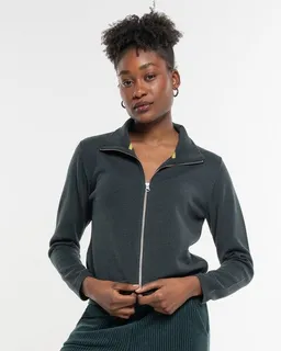 Alma & Lovis Alma & Lovis Legere Zip-Jacke aus softem Bio-Baumwoll-/Woll-Mix | Cot-Wool Kurzjacke – Produktbild 1 von 1