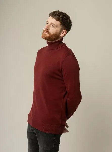 MELA Feinstrick Rollkragenpullover KANJA | von MELA | Fairtrade & GOTS zertifiziert, Burgunderrot, – Produktbild 1 von 4