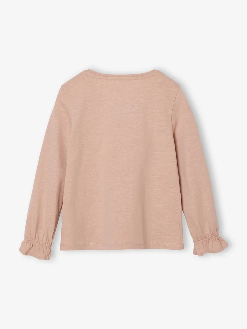Vertbaudet Mädchen Langarmshirt pudrig, Pudrig rosa, – Produktbild 2 von 3