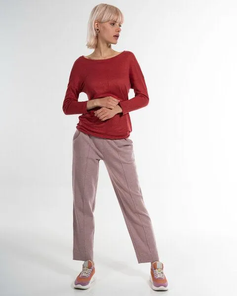 Alma & Lovis Alma & Lovis Sommer Leinenshirt aus Leinen-Jersey | Linen Pure, Rot, – Produktbild 2 von 4