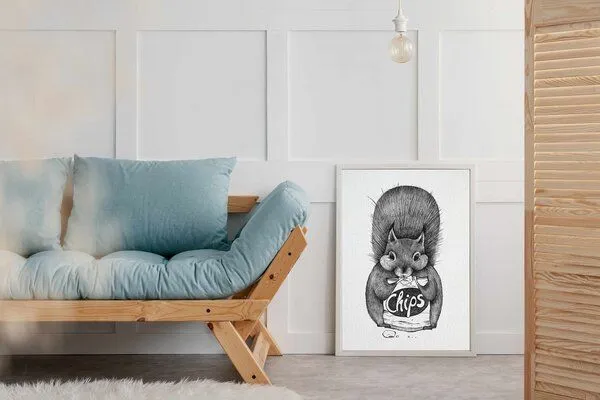LIGARTI Kunstdruck »Chipseichhörnchen« von LIGARTI | A4, A3 oder A2 | Wandbild | Poster | Kunst – Produktbild 3 von 4