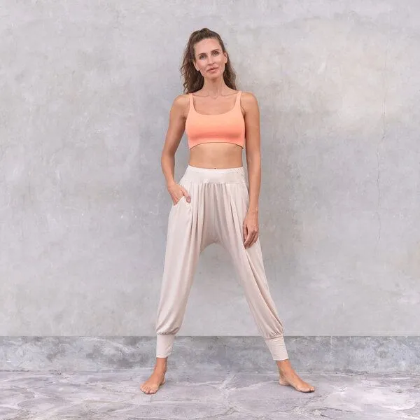 Jaya Jaya MEGAN - Hose im Sarouel-Stil, Taschen, tiefer Schnitt, weich fließender Stoff aus Tencel/Biobaumwolle, Creme, – Produktbild 2 von 3