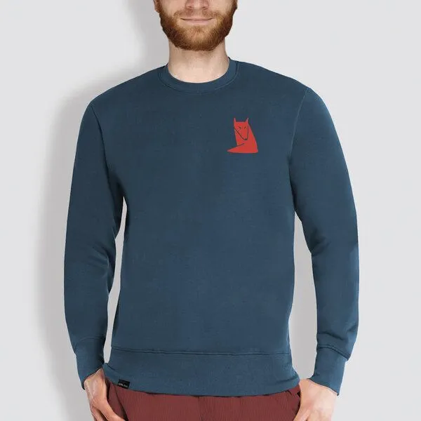 little kiwi little kiwi Herren Sweater, "Fuchs", Denim blue - blau, – Produktbild 1 von 3