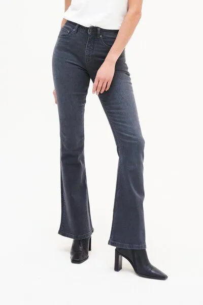 Kuyichi Kuyichi Flared Jeanshose - Lisette Flare, Grau (steel grey), – Produktbild 1 von 4