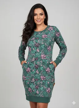 ragwear ragwear Sweatkleid MENITA FLOWERS O mit kurzer Passform, aus Baumwolle und Polyester – Produktbild 1 von 1