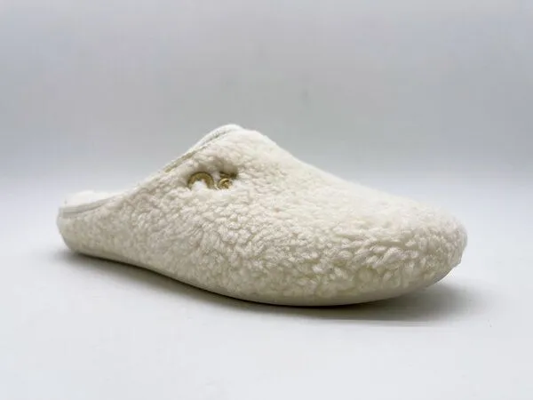 thies Veganer "thies ® Eco Teddy Slipper" aus kuscheliger Biobaumwolle, Off white (weiß), – Produktbild 2 von 4