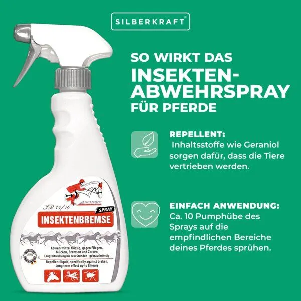 Silberkraft Silberkraft Insekten-Abwehrspray für Pferde: Effektiver Schutz vor Mücken, Bremsen und Zecken – Produktbild 2 von 4