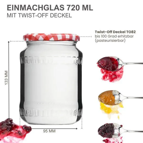 mikken mikken Einmachgläser 720ml mit Schraubdeckel TO82 – Produktbild 7 von 8
