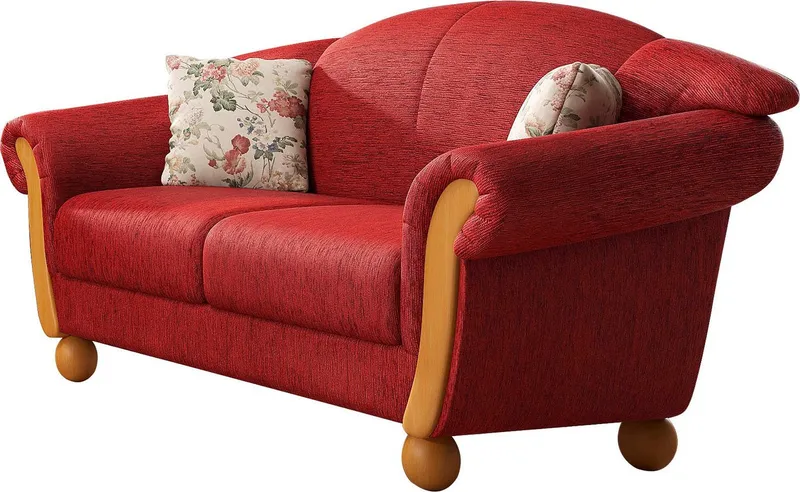 Home affaire 2-Sitzer Milano, bequem durch Federkern, kompakte Stellmaße: Breite 159cm, Rot, – Produktbild 2 von 5