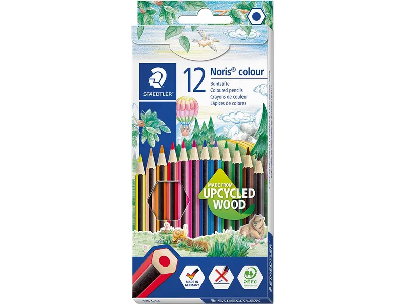Staedtler Staedtler Noris colour Buntstifte, "Upcycled Wood", farbig sortiert, 12 Stk., – Produktbild 2 von 3