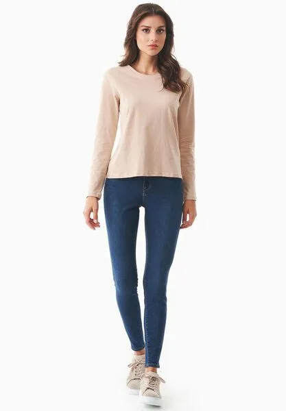 ORGANICATION ORGANICATION Langarmshirt aus Bio-Baumwolle, Beige, – Produktbild 2 von 4