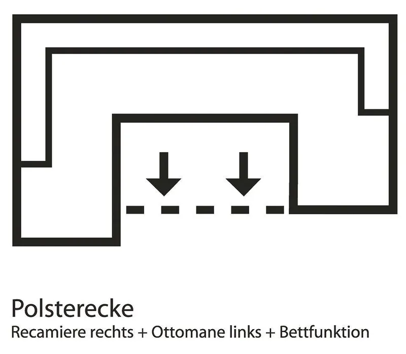 Home affaire Wohnlandschaft Budapest, viel Platz, Breite 288cm, zeitlos und elegant, U-Form, wahlweise mit Bettfunktion, Braun, – Produktbild 1 von 5