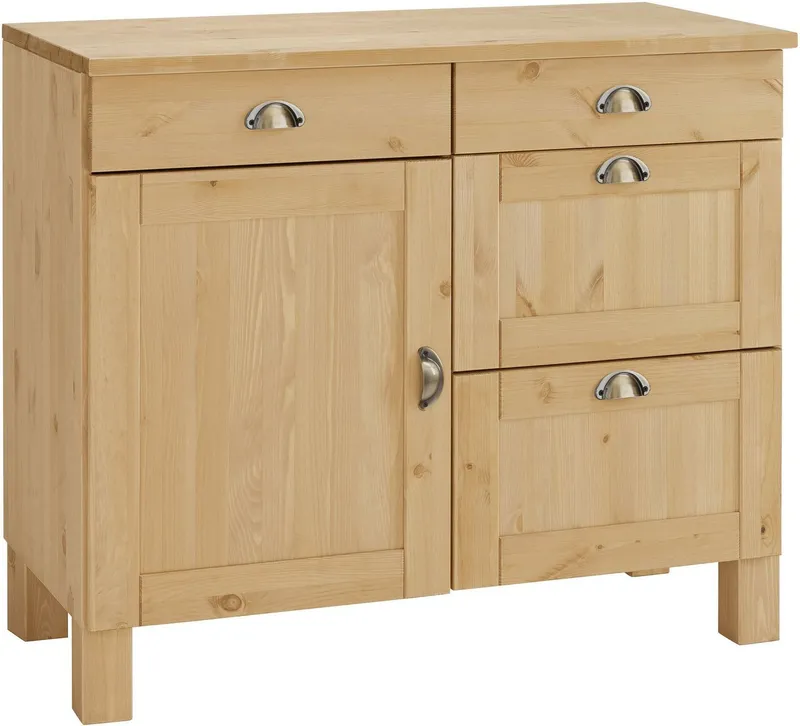 Home affaire Unterschrank Oslo 100 cm breit, in 2 Tiefen, mit 23 mm Arbeitsplatte, 2 Schubkästen, Beige, – Produktbild 4 von 8