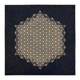 Veskor Cassiopeia Veskor Cassiopeia STERN TETRAEDER 512 Heilige Geometrie Linoldruck | 40 x 40 cm | Gold auf Schwarz – Produktbild 1 von 1