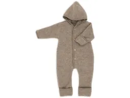 Engel natur Engel Natur Baby Kapuzenoverall Bio-Merinowolle Fleece walnuss-melange Gr. 62/68 – Produktbild 1 von 1