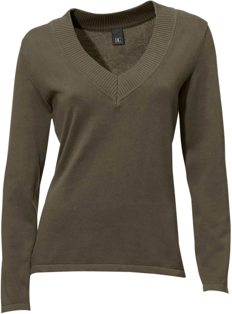 heine V-Ausschnitt-Pullover oliv, Oliv, – Produktbild 2 von 2