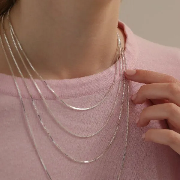 BELLYBIRD Jewellery BELLYBIRD Jewellery Venezianerkette - eckige Kettenglieder/ Silber/ Silber vergoldet, Silber, – Produktbild 3 von 4