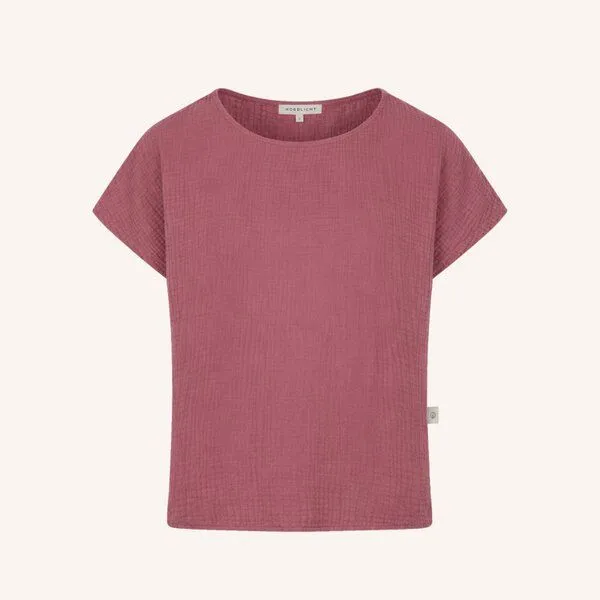 NORDLICHT NORDLICHT Damen Musselin T-Shirt Bluse aus 100% Bio-Baumwolle IDA, Altrosa (rosa), – Produktbild 2 von 4