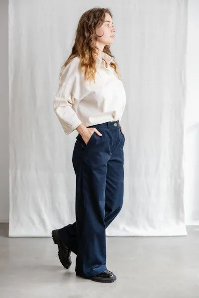 Jyoti - Fair Works Jyoti - Fair Works Bio-Baumwollcord Hose Suhrutam, Nachtblau, – Produktbild 3 von 4