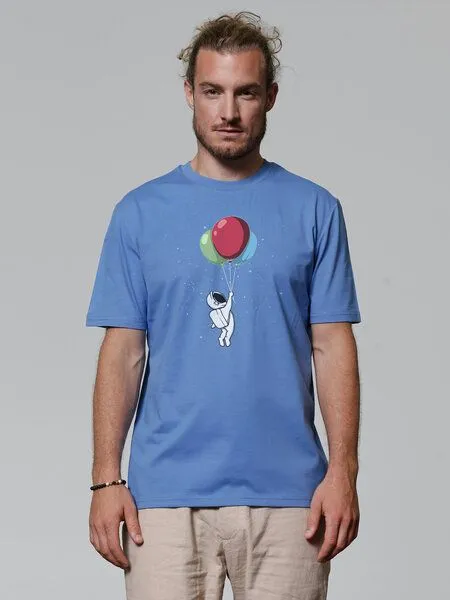 watapparel watapparel T-Shirt Unisex Little Balloon Astronaut, Bright blue, – Produktbild 2 von 3
