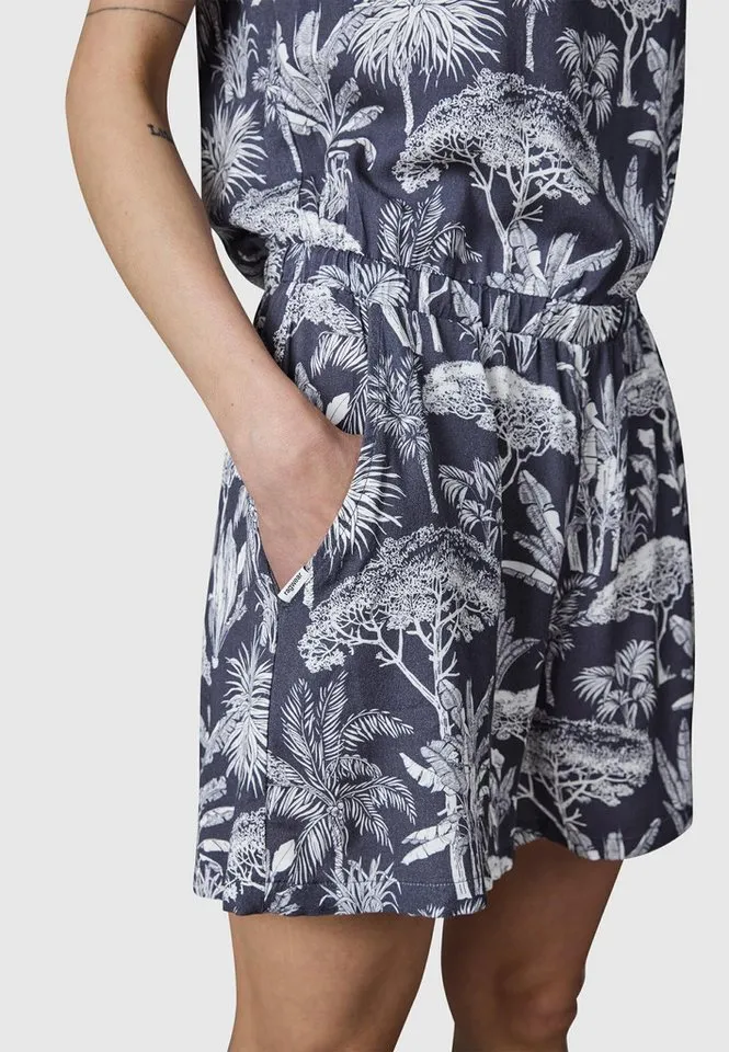 ragwear ragwear Jumpsuit Zella schicker, kurzer Damen Overall mit floralem Print, Blau, – Produktbild 4 von 5