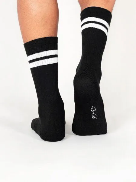 erlich textil erlich textil Andi Tennis Socken 3er Pack aus Bio-Baumwolle, Schwarz, – Produktbild 3 von 5