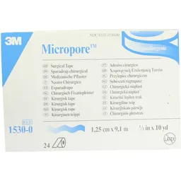 Solventum Germany MICROPORE Vliespfl.1,25 cmx9,1 m weiß 1530-0 24 St Pflaster – Produktbild 1 von 1