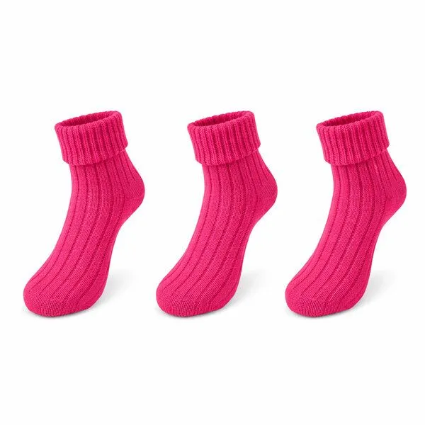 Bruno Barella Bruno Barella Damen Socken aus feiner Lammwolle – 3er-Pack, Blütenrosa, – Produktbild 2 von 2