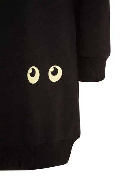 igi natur igi natur Kids Raglan Sweat Dress, Jet black, – Produktbild 3 von 3