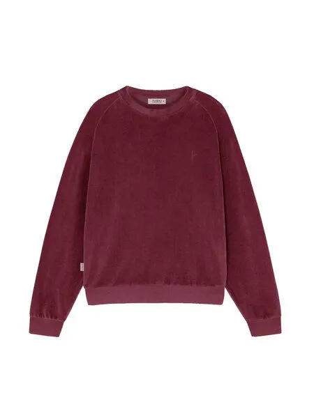 FUXBAU FUXBAU Frauen Samt Sweater, Bordeaux, – Produktbild 2 von 4