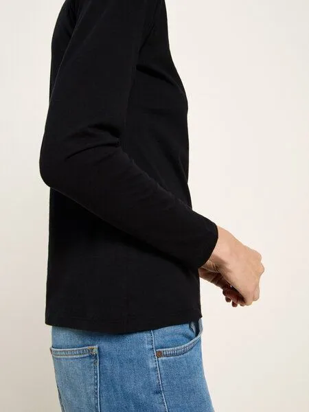 LANIUS LANIUS Langarmshirt (GOTS) aus Bio-Baumwolle, Black, – Produktbild 4 von 4
