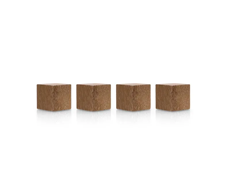magnetoplan magnetoplan Design-Magnete "Wood Series Cube" 20 x 20 x 20 mm, 4 Stk. Walnuss – Produktbild 1 von 2