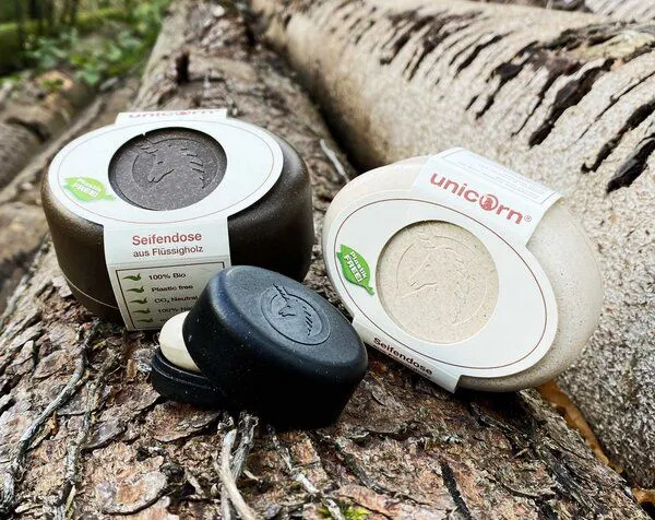 Unicorn unicorn Plastikfreie Seifendose aus Flüssigholz, Samtschwarz, – Produktbild 4 von 4
