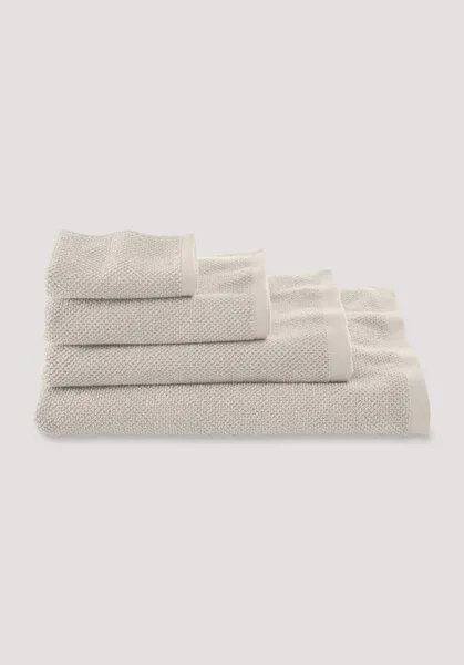 hessnatur hessnatur Frottier-Handtuch mit Reiskornstruktur aus reiner Bio-Baumwolle, Mandel, – Produktbild 5 von 5
