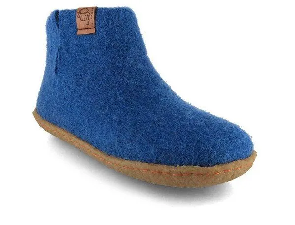 WoolFit WoolFit Kinder-Hausschuhe Hüttenschuhe aus 100% Wolle, Blau, – Produktbild 1 von 3